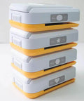 Stacked SlimLock Large Oval Punch 40mm By 30mm for scrapbooking, card making, with upside-down alignment and compact storage design.