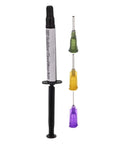 UV Curing Solder Mask Ink For PCB Repair And Insulation, 3CC Capacity, shown with three colorful needle nozzles
