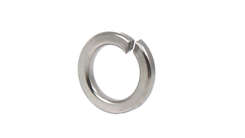 Split spring lock washer, stainless steel (304), front view.