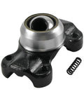 CV Socket Yoke Assembly For 1310 Series U Joint, Heavy Duty Direct Fit For Jeep Cherokee XJ 1984 2001 And Wrangler TJ 1997 2006, showing main yoke component with spring, black metal, 1.531 inch center to end