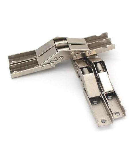 90 Degree Folding Door And Shelf Hinge With Hidden Bracket Table Holder Heavy Duty Steel Built Tough Rust Proof Smooth Slow Open Mechanism Easy Install With No Drill Four Pack Furniture Hardware For Cabinets And Shelves