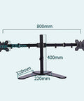 Universal Tabletop Monitor And TV Stand With Full Motion Articulating Arm dimensions 800mm wide and 400mm tall with adjustable arms