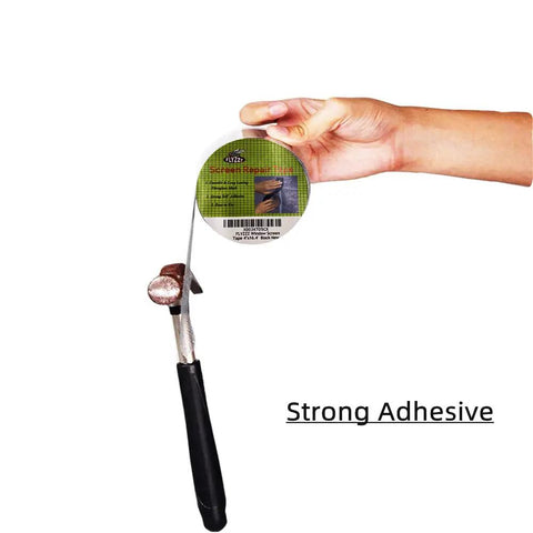 Extra Wide Window Screen Repair Tape 4 By 16.4 Feet Black Adhesive Waterproof Three Layer Fiberglass Patch For Screen Doors And Window Screens Heavy Duty Fix roll held by a hand, showcasing strong adhesive.