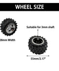 8 Piece RC Model Wheel Set With Shafts For Cars Trucks Robots Boats And Helicopters Made From Durable Plastic Wheels 55mm Diameter 28mm Thick