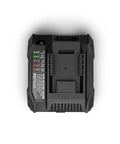 Top view of 40V Charger For Hoover Commercial CH07150 Fast Charge Dock with LED status indicators, black, wall mountable.