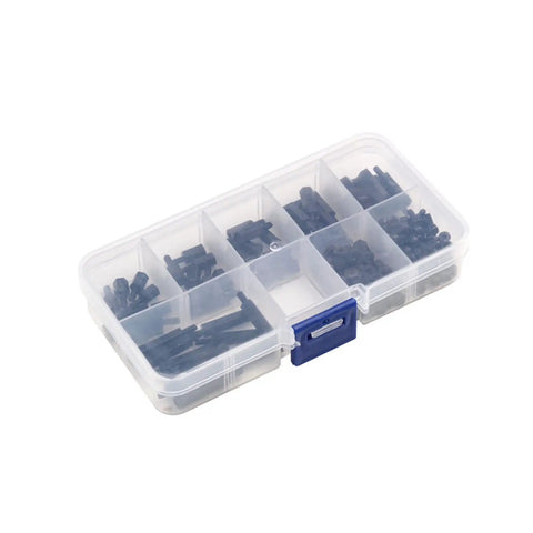 180 Piece Nylon Standoff Kit Male To Female M2.5 Threaded Spacers, Lengths 6 To 20mm, Dark Color, Durable Nylon Spacer Kit For Electronics Enclosures, Dope DIY Projects, Robotics in organizer case