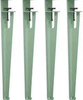 Badass Four Pack Iron Table Legs With Height Adjustment And Built In Leveling Pads For Coffee Dining Tables Or Workbenches Slick F Style Build Makes Any Diy Project A No Sweat Win In Fresh Green, showcasing adjustable foot pads.