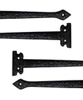 Agee Heavy Duty 7 Inch Antique Cast Iron Strap Hinge Front 4 Pack Matte Black For Vintage Barn Doors Gates Furniture Garage Shutters Fences