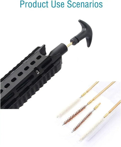 Air Rifle And Pistol Barrel Cleaning Kit For .177 And .22 Calibers, Copper Brush Set with .177, .22 tips shown