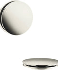 PureFlo Bath Drain Trim Contemporary Push Button Metal Construction Easy Removal for Finish Updates, polished nickel finish