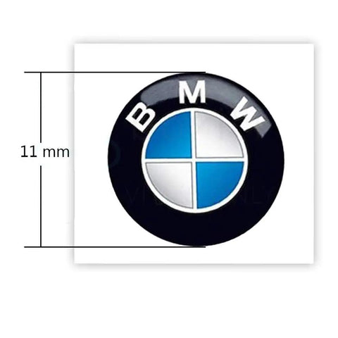 Key Fob Roundel Emblem For BMW 11mm Replacement Genuine OEM Part 66122155753 shown with 11mm measurement