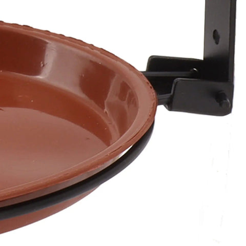 All In One Bird Feeder Tray And Bath Kit With Heavy Duty Metal Ring Fence For Backyard Deck And Fence Mounts Indoor Or Outdoor Wall Use Includes 2 Pots And 2 Brackets For Easy Wall Or Rail Placement