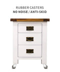 Front view of 1.5 Inch Swivel Furniture Caster Wheels Set Of 4 Quiet Rubber Castors with Swivel Plates on a white cabinet