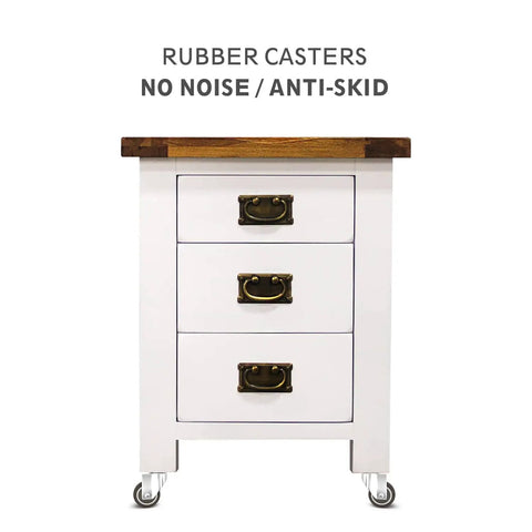 Front view of 1.5 Inch Swivel Furniture Caster Wheels Set Of 4 Quiet Rubber Castors with Swivel Plates on a white cabinet