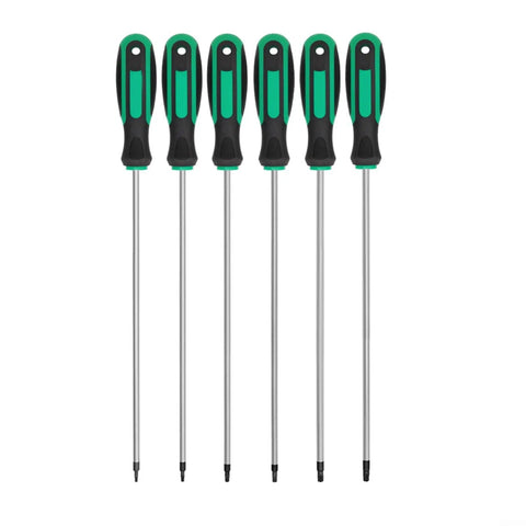 Extended Torx Screwdriver Kit Featuring 6 Pieces T10 To T30 With 420mm Long Magnetic Rod For Deep Reach Repairs In Engines And Electronics Perfect Gritty Tools For Tough Spots, six screwdrivers