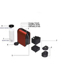 Exploded view of Nespresso U Series with Replacement Water Tank And Cover For C50 And D50 Coffee Maker Reservoirs showing components.