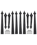 Decorative Rustic Metal Garage Door Hardware Kit With Screw In Carriage House Hinges Dummy Hinges And Handles In Black Matte Steel