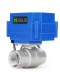 Three Quarter Inch Motorized Ball Valve 304 Stainless Steel NSF Certified Electric Actuator Normally Closed 9-24V DC 5-Wire Control