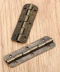 Two Pack 51x16mm Decorative Hinges For Doors Cabinets Jewelry Boxes Luggage And Vintage Furniture With Screws on Wood Surface