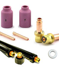 TIG Welding Torch Accessory Kit for Gas Lens Setup With Collet Gas Lens Bodies Ceramic Cup Gasket and Back Cap for 17 18 26 Series