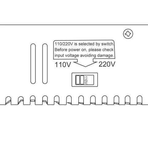 Close-up of voltage selector switch on Heavy Duty 24V DC Power Supply 400W 16.5A Universal 100 To 240V AC Input For LED Strips CCTV 3D Printers