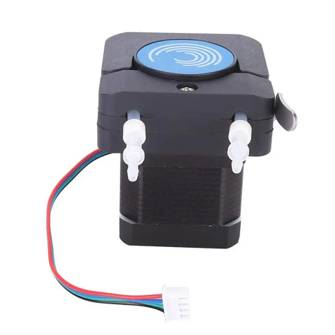Hella Accurate Micro Peristaltic Pump Featuring Heavy Duty 42 Stepper Motor For Smooth Liquid Dosing Aquarium Transfer And Lab Setup Adjustable Output Up To 140 Ml Per Minute 6 To 24V Dc with tubing connections and wiring.