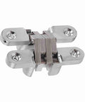 Zinc Alloy Folding Door Cross Hidden Hinge, 180 Degree Concealed Cabinet Hinge with 43.7mm door opening and 60.4mm mount