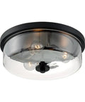 Sommerset 3 Light Flush Mount Fixture With Clear Glass Shade In Brushed Nickel Finish Modern Ceiling Lighting For Damp Locations