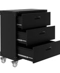 Black Beefed Up Heavy Duty 3 Drawer Rolling Tool Cabinet On Wheels For Garage And Workshop Mobile Metal Storage Cabinet