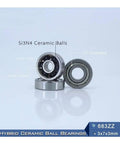 Top Tier Hybrid Ceramic Bearing 3x7 Millimeter ABEC-1 Grade Motor Spindle Runnery Si3N4 Balls with nylon cage and ZZ shield.
