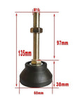 Heavy Duty Furniture Leveling Feet 8 Pack Adjustable Screw Legs With 60mm Base Plate M24x200mm displayed with dimensions.
