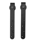 Rustic Barn Door Hardware Kit For Sliding Wooden Doors, black metal strap hangers, smooth quiet track system, front view