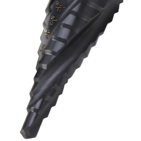 Get This Pro Step Drill Bit Set With 5 Flute M35 Cobalt Twist Bits For Metal And Wood That Makes Burry Smooth Holes In Stainless Steel Aluminum Copper Fast Without Changing Tools, close-up