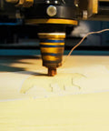 Clear Acrylic Bear Router Template 12X5 Inch Killer Woodworking Guide For Seamless Inlay Work being used for precision routing.