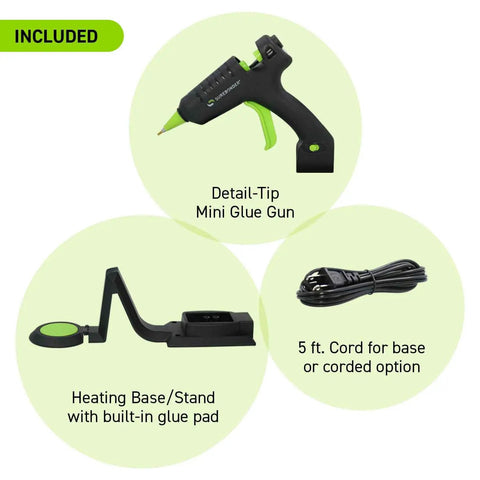 High Temperature Mini Hot Glue Gun With Fine Tip For Detailed Crafting And DIY Projects, cordless base, cord included