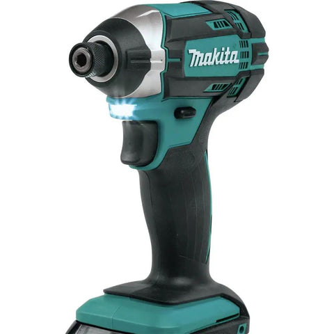 18V LXT Compact Cordless Two Piece Combo Kit with One Half Inch Drill Driver and Impact Driver, shown from side view