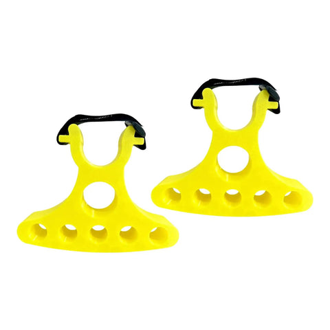 Two Pack Bicycle Maintenance Handlebar Clip On Stand Mount Bracket For Road And Mountain Bikes With Adjustable Straps in yellow plastic