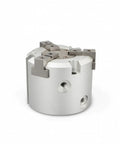 Three Jaw Pneumatic Clamping Chuck With Air Driven Cylinder For Rock Solid Secure Workpiece Gripping In Industrial Automation And Assembly Line Workshops Precision Engineering Component MHS3 32D, close angle