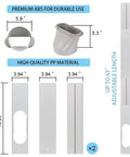 Portable Air Conditioner Window Vent Kit With 5.9 Inch Exhaust Hose, adjustable panels, ABS and PP material, length up to 63 inches