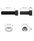Bottom Mount Racing Seat Hardware Kit With Nuts Bolts And Washers Durable Steel Dimensions