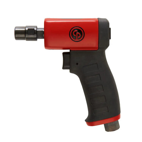 Slick Professional Pistol Grip Air Die Grinder With Adjustable Power Regulator And No Sweat Ergonomic Handle Compact Body Shop Rotary Tool side view.