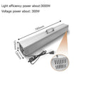 Heavy Duty Portable Led Uv Lamp, 365Nm 395Nm 405Nm Fast Cure Shadowless Machine, 3000W Pro Grade tool with dimensions.