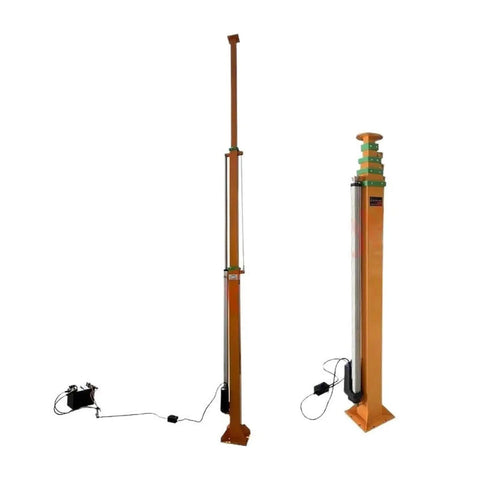 Heavy Duty Telescopic Electric Mast 12V 24V 48V Extending Four To Nine Meters with power supply visible in the image.