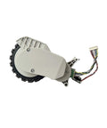 Traveling wheel assembly for Xiaomi Omni vacuum; grey housing with black rubber tire and wiring harness