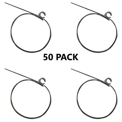 Hella Rugged Fire Extinguisher Hose Cables With Clips 50 Pack Half Inch Black Drop In Ready Replacement For Twenty Pound Units displayed.
