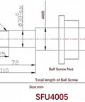 Heavy Duty C5 Ground Ball Screw For Linear Motion And Cnc Builds Featuring 40 Millimeter Shaft With 10 Millimeter Lead And 1500 Millimeter Length Includes Precision Nut For Smooth As Butter Operation - Detailed technical drawing with dimensions.
