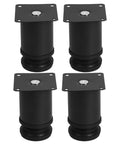 Adjustable Black Stainless Steel Furniture Legs 4 Pack With Height Adjustment And Non Slip Stability, Modern Style