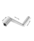 Wire EDM Spool Winder Hand Crank With Square Socket Spooler Handle for Wire Cutting Machines, shown in silver with dimensions.