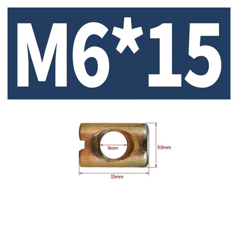 M6 steel cross dowel nut dimensions for M6 M8 Steel Cross Dowel Nuts Set For Furniture Assembly Slotted Barrel Nuts