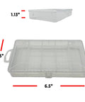 Clear storage box for Grade 8 Alloy SAE Split Lock Washer Set In Zinc Yellow Finish, 236 Piece Assortment detailed dimensions shown.